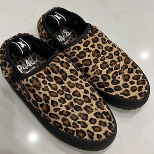 P448 Laby Leopard Print Calf Hair Slip On Slippers🖤